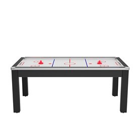 Air Hockey Nord convertible en table à manger - 8 personnes -  noir grainé surface blanche