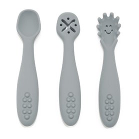 Set de 3 cuillières d'apprentissage GRIS