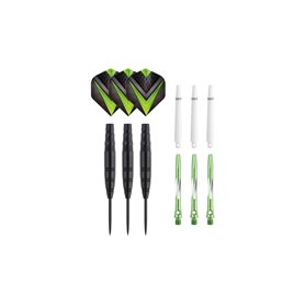 Jeu 3 fléchettes pro Tesli pointe acier - 23gr - Coloris vert