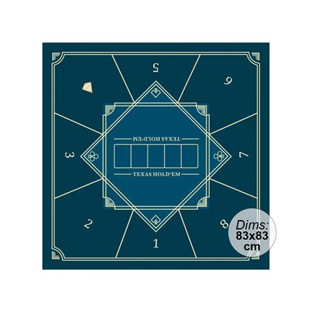 Tapis de poker carré 83x83cm - Bleu nuit