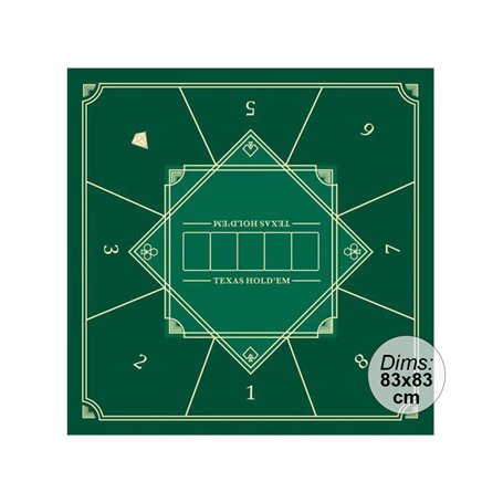 Tapis de poker carré 83x83cm - Vert