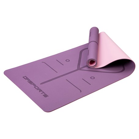 Tapis de Yoga DF SPORTS antidérapant 183x61x0.6cm avec housse - Modèle Nirvana - Violet