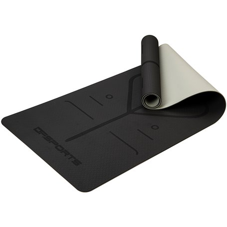 Tapis de Yoga DF SPORTS antidérapant 183x61x0.6cm avec housse - Modèle Nirvana - Noir