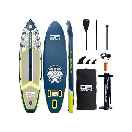 Paddle gonflable 320cm DF SPORTS avec pack accessoires Santorin - Bleu