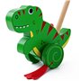 jouet T-rex à pousser en bois