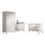 Ensemble 4 Pièces Billy blanc Lit Commode Plan À Langer Armoire