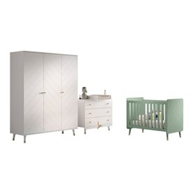 Billy set commode Armoire blanc Lit Bébé vert