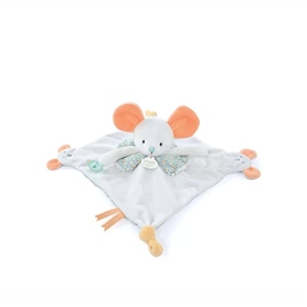 Doudou avec marionnette a doigts - souris