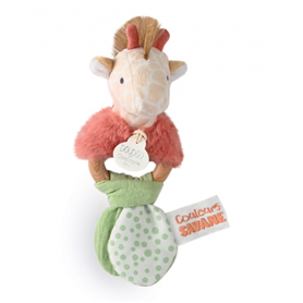 Doudou girafe - hochet en bois