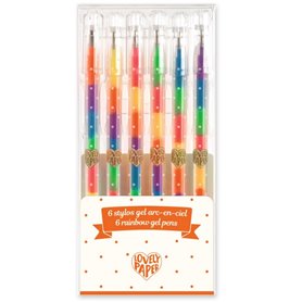 DD03787 6 stylos gel arc en ciel