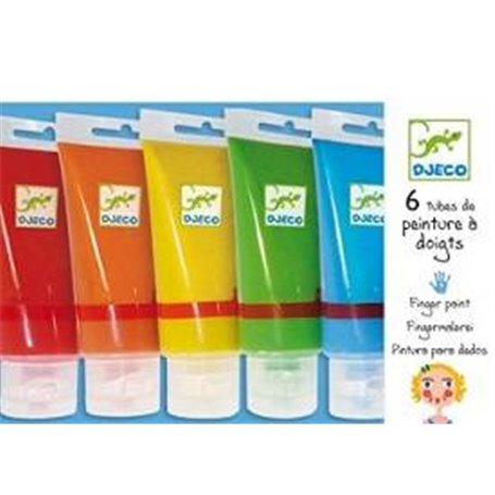 6 tubes de peintures a doigts Djeco