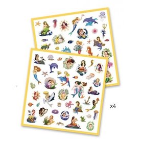 Stickers papier Sirenes planches 160 stickers