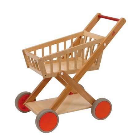 Chariot de supermarché en bois - jeu Montessori