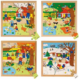 Puzzle les 4 saisons: le lot de 4 puzzles - jeu Montessori