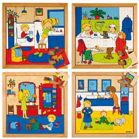 Puzzle l'hygiène: lot de 4 puzzles - jeu Montessori