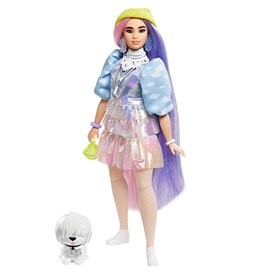 Barbie Extra Doll #2 in Shimmery Look with Pet Puppy