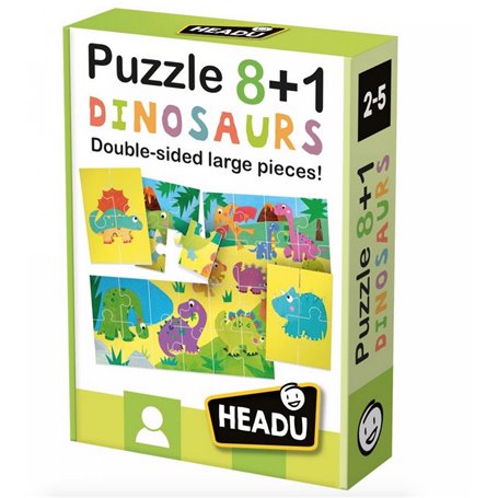 Puzzle recto verso 8+1 Dinosaures