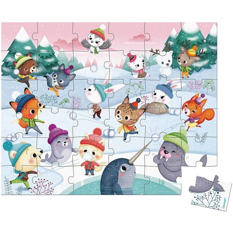 Puzzle bataille de boules de neige 36 pieces