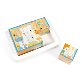 Barquette 6 cubes en bois Pure