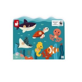 Puzzle a tenons en bois animaux marins WWF