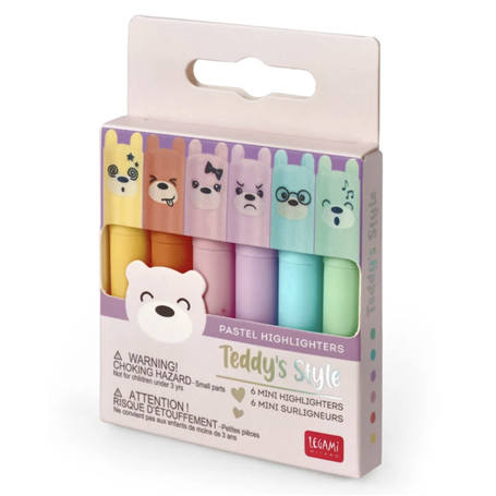 Set de 6 mini surligneurs - Teddys Style