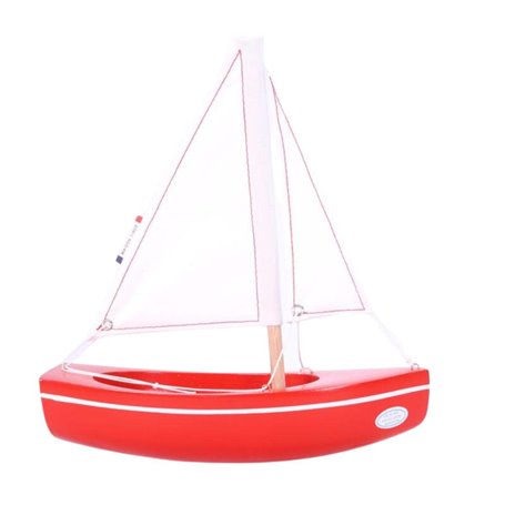 Le Sloop Rouge - Bateau en bois 21cm