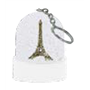 Porte-cles boule a neige socle blanc - tour Eiffel - Les Parisettes