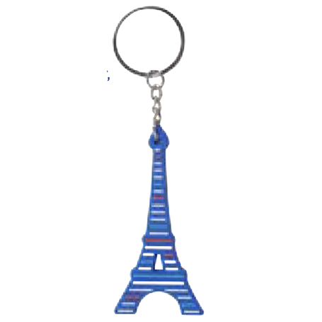 Porte-cles souple bleu - Tour Eiffel - Les Parisettes