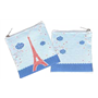 Pochette PM a fleurs avec tour Eiffel - Les Parisettes