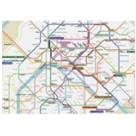 Carte postale puzzle plan de metro Paris - Les Parisettes