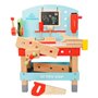 Etabli en bois avec outils - turquoise rouge