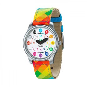 Montre pedagogique bracelet arlequin