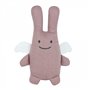 Ange lapin Doudou - Coton bio Vieux rose avec Hochet 20cm