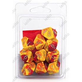 Chessex Set de 10 des 10 faces rouge et jaune