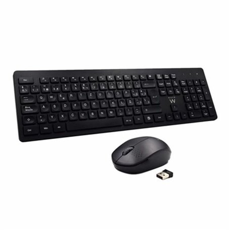 Ewent EW3256 clavier Souris incluse RF sans fil QWERTY Espagnole Noir