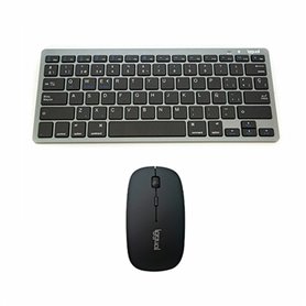 iggual IGG316917+IGG316771 clavier Souris incluse Bluetooth QWERTY Gris