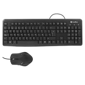 CoolBox COO-KTR-01U clavier Souris incluse USB QWERTY Noir