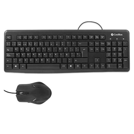 CoolBox COO-KTR-01U clavier Souris incluse USB QWERTY Noir