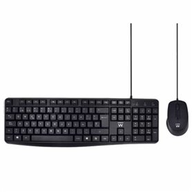 Ewent EW3006 clavier Souris incluse USB QWERTY Espagnole Noir