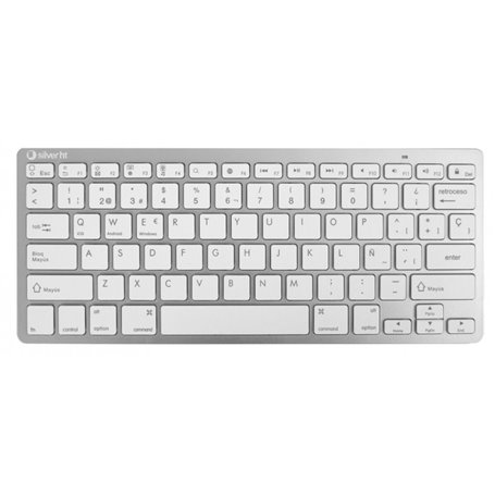 SilverHT 111938640199 clavier Bluetooth Espagnole Argent