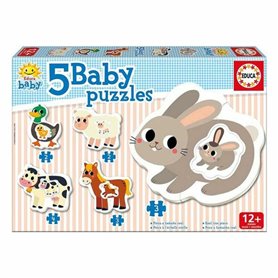 Set de 5 Puzzles Educa Baby Farm