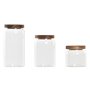 Set de 3 Boites DKD Home Decor Acacia Verre Borosilicaté (1 L) (400 ml) (700 ml) (3 Pièces)