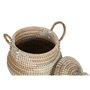 Set de basket DKD Home Decor Multicouleur Naturel Herbier marin Tropical 46 x 46 x 56 cm