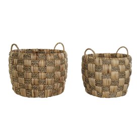 Set de basket Home ESPRIT Naturel Herbier marin Fibre naturelle Boho 43 x 43 x 39 cm (2 Pièces)