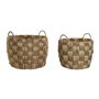 Set de basket Home ESPRIT Naturel Herbier marin Fibre naturelle Boho 43 x 43 x 39 cm (2 Pièces)