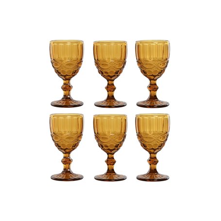 Set de Verres Home ESPRIT Ambre Verre 240 ml (6 Unités)