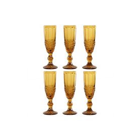 Set de Verres Home ESPRIT Ambre Verre 150 ml (6 Unités)