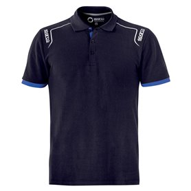 Polo à manches courtes homme Sparco TECH STRETCH Bleu foncé Blue marine