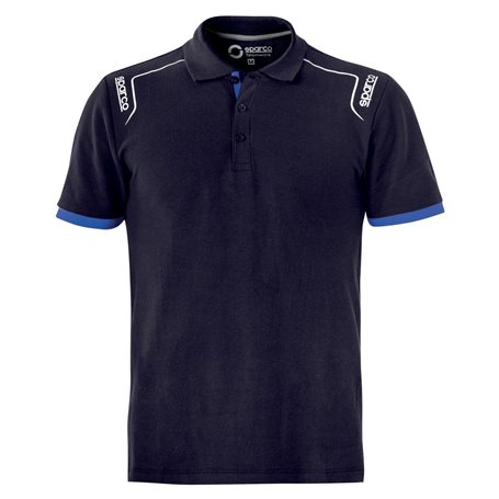 Polo à manches courtes homme Sparco TECH STRETCH Bleu foncé Blue marine