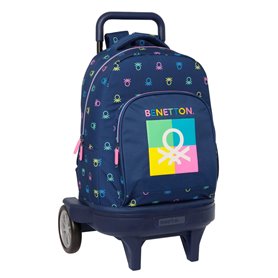 Cartable Benetton Cool Blue marine 33 x 45 x 22 cm